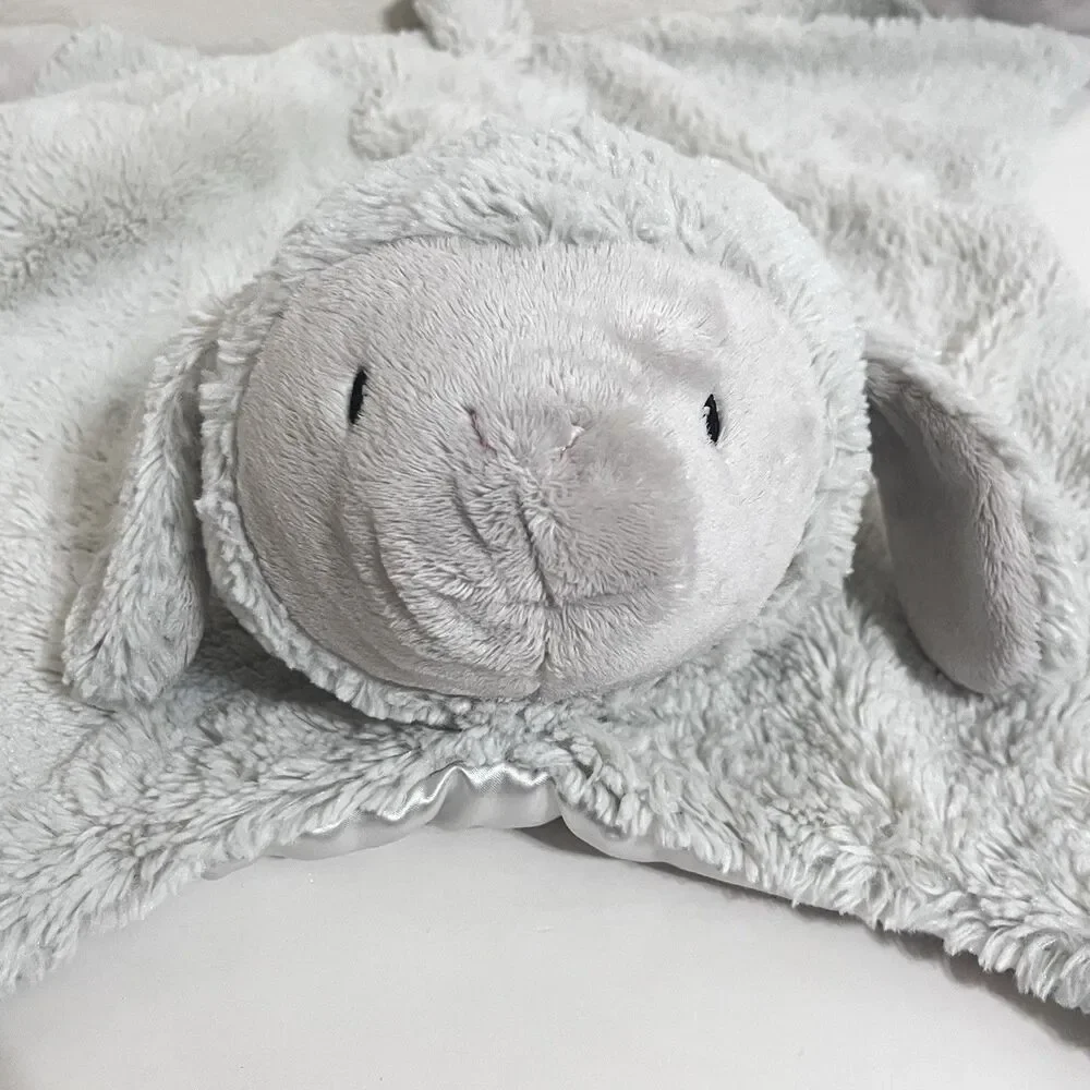 Baby Gund Lopsy Comfy Cozy Lamb Plush Lovey Security Blanket Mat Satin 058935